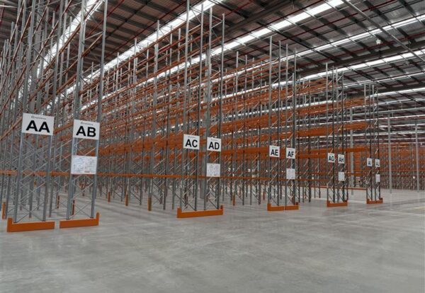 Kemps Creek Warehouse Racking Installation – 3PL and 4PL Facility in New South Wales Pallet racking installed inside Wingfield South Australia 3PL and 4PL warehouse facility by Capital Transport